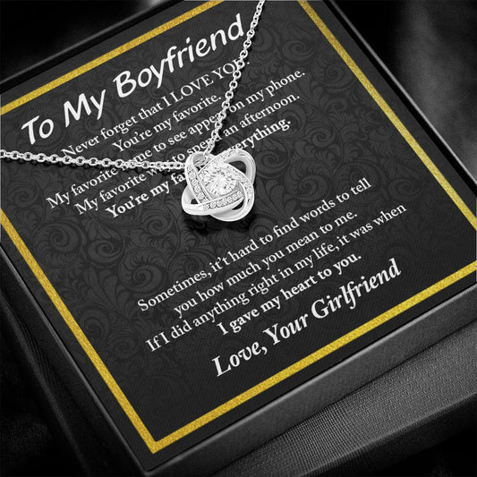 To My Boyfriend Love Knot Necklace
