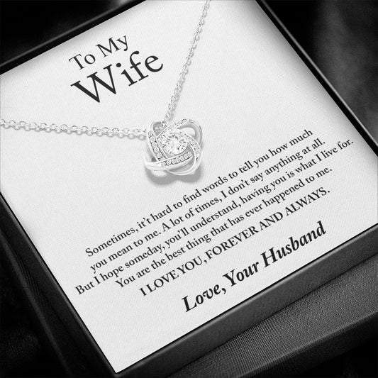 To My Wife Sometimes It Hard Love Knot Necklace