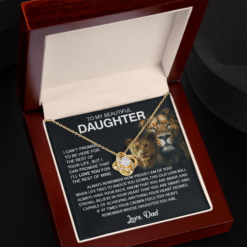 To My Daughter From Dad Love Knot Necklace