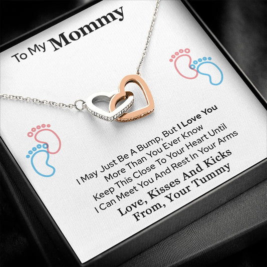 To My Mommy Interlocking Heart Necklace