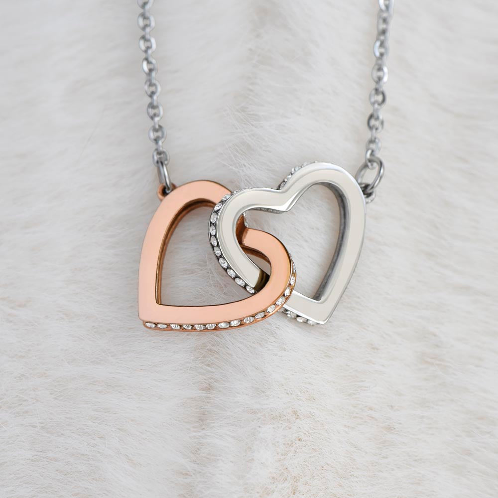 To My Daughter My Baby Girl - Interlocking Heart Necklace