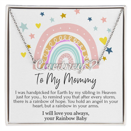 To My Mommy Heart Name Necklace