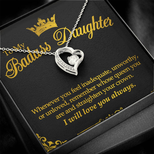 To My Badass Daughter Forever Love Necklace