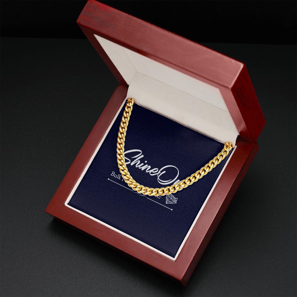 TO MY SON REASONS CUBAN LINK CHAIN NECKLACE GIFT SET